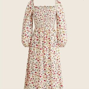 J Crew Vintage Floral Smocked Dress